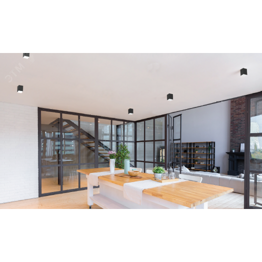 Светильник светодиодный DL-Box накладной 18Вт 3000К 140x140x170мм черный муар с рассеивателем опал DALI