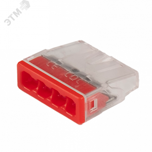 Клеммы монтажные PTC-4P 2273-244 450V 32A 0,14-4.0mm2 , 4 отверстия,  прозрачные, с пастой, /50 шт.