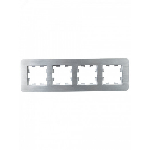BRITE Рамка 4 поста РУ-4-1-Бр металл алюминий RE AL IEK