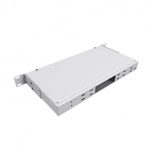 Кросс оптический 19'' частично укомплектованный 1U, 32 порта FC/ST (сплошная панель, сплайс-кассета-1шт) серый RAL 7035