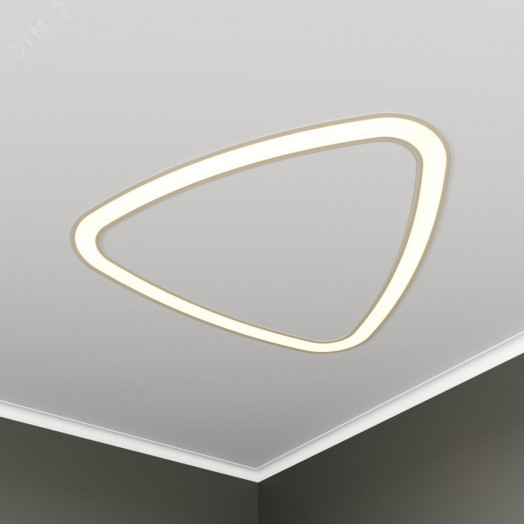 Светильник светодиодный RVE-LBX-HOLE-LITUS-546-VG (Треугольник Рело закругл. с отв. 546х521х80мм S50мм 32Вт встраиваемый под шпаклевку 4000K Белый)