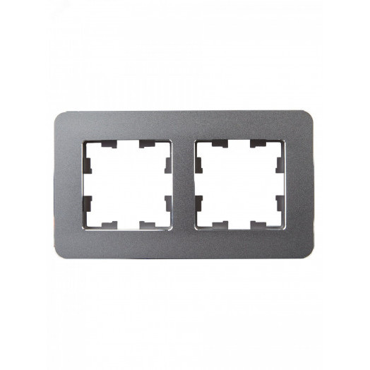 BRITE Рамка 2 поста РУ-2-1-Бр металл титан RE IEK