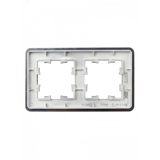 BRITE Рамка 2 поста РУ-2-1-Бр металл титан RE IEK