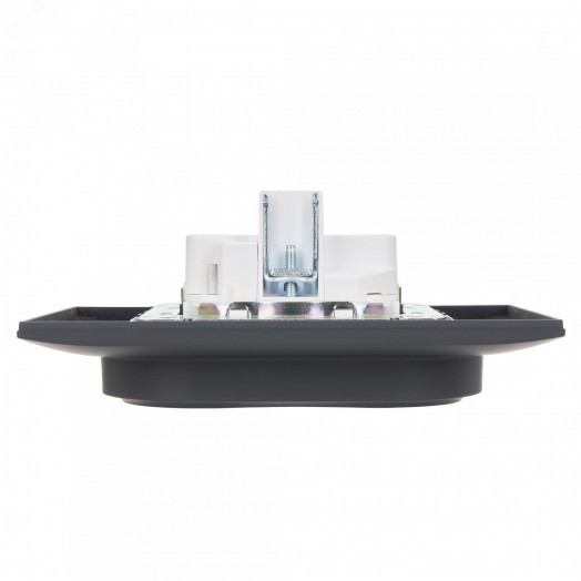 SKANDY Розетка 2-местная с заземлением с защитными шторками 16А в сборе SK-R07G графит IEK