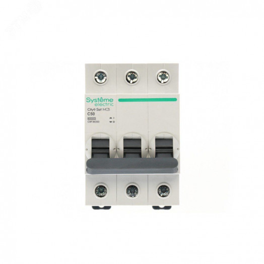 Выключатель автоматический трехполюсный (АВ) С 50А 3P 6kA 400В City9 Set