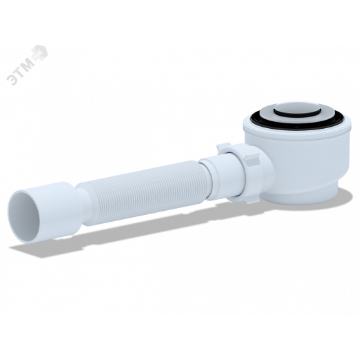Сифон для душевого поддона АНИ 1 1/2'x50 клик-клак с гибкой трубой 375х40х50 хром