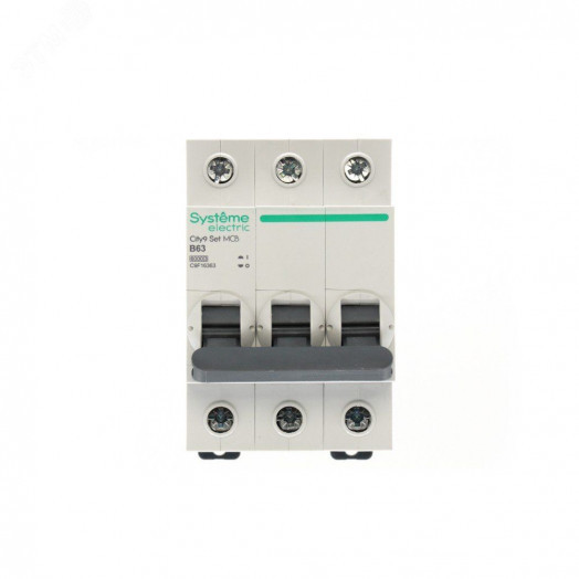 Выключатель автоматический трехполюсный (АВ) B 63А 3P 6kA 400В City9 Set