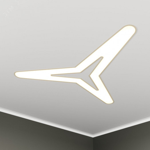 Светильник светодиодный RVE-LBX-HOLE-KASAI-SOFT-1230-V (Трехлучевая звезда закругл. с отв. 1230х1083х100мм S80мм 92Вт встраиваемый 4000K Белый)