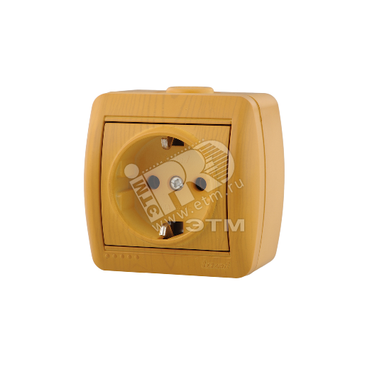 HATA Розетка с заземлением керамика ольха