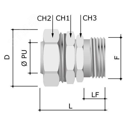Муфта поворотная металлорукав-коробка DN 35 М40х1.5 наружная резьба