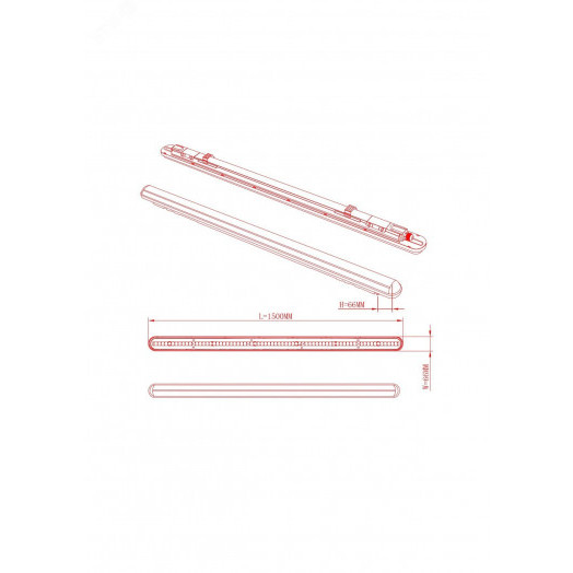 Светильник светодиодный линейный IP65 48Вт 4500Лм 6500К 1500мм мат SPP-201-0-65K-048