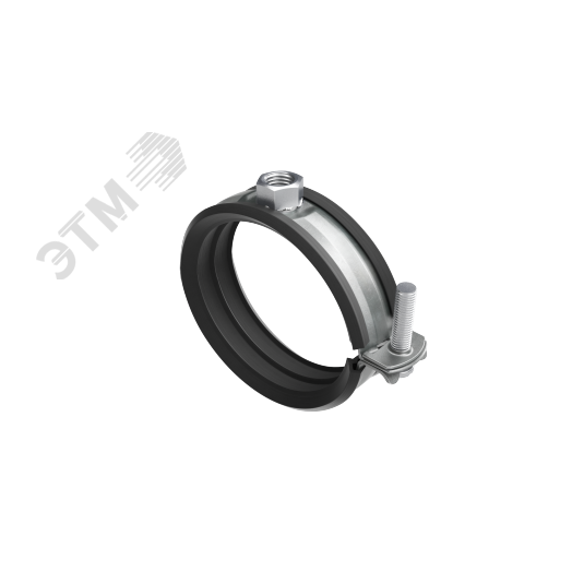 Хомут быстрой фиксации с изоляцией с гайкой М8 для труб d 1 1/2''