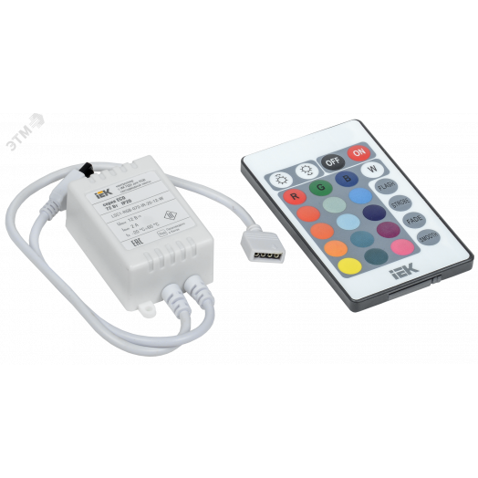 Контроллер с ПДУ ИК RGB 3 канала 12В 2А 72Вт IEK