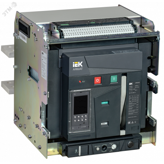 Выключатель автоматический воздушный ARMAT выдвижного исполнения 3P типоразмер E 85кА 1600А расцепитель TD с комплектом аксессуаров 220В: мотор привод катушка включения катушка отключения
