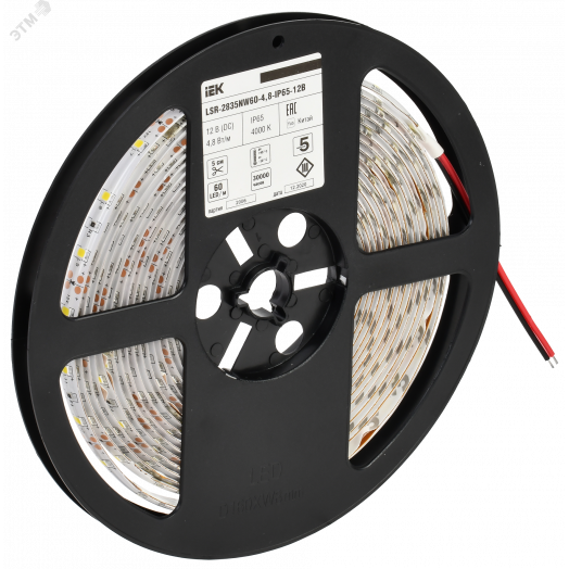 Лента светодиодная 5м LSR-2835NW60-4,8-IP65-12В IEK