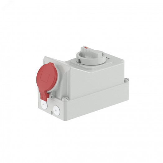 Розетка наружной установки IP44 16А 3P+E 400В с механической блокировкой и боковым расположением разъема