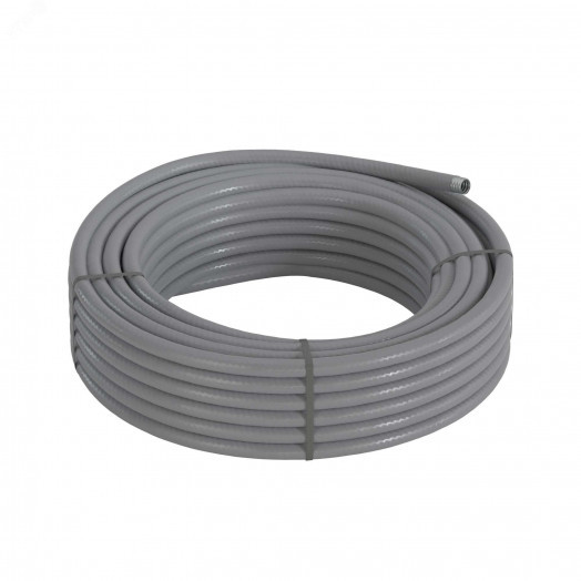 Металлорукав DN 10мм в гладкой ПВХ изоляции Dвнутр=10.0 мм Dнар= 15.0 IP66 (50м) серый