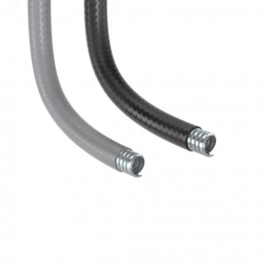 Металлорукав DN 10мм в гладкой ПВХ изоляции Dвнутр=10.0 мм Dнар= 15.0 IP66 (50м) серый