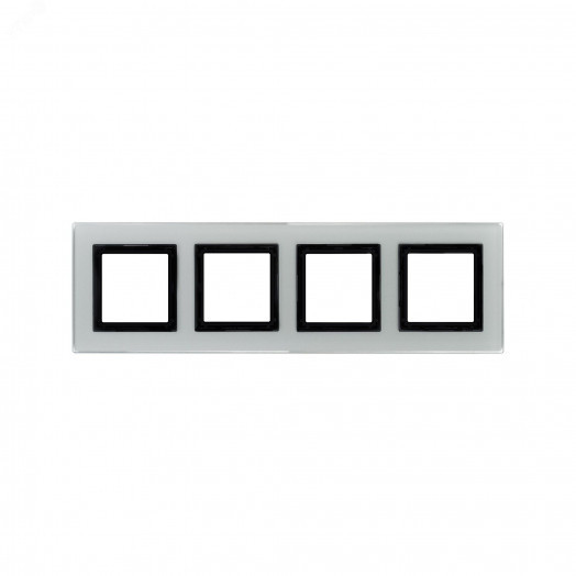 Рамка из натурального стекла, ''Avanti'', светло-серая, 8 модулей