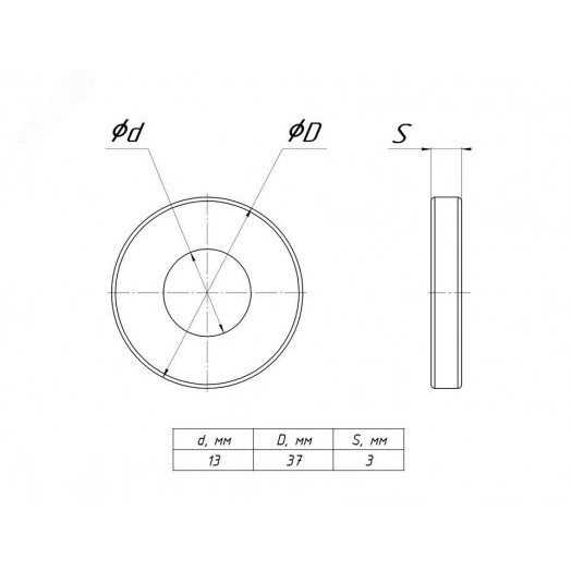 Шайба плоская усиленная M12 TDZ (50шт)