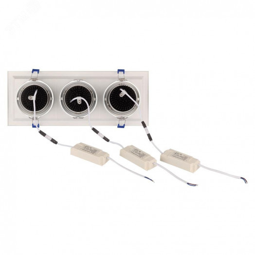 Светильник карданный встраиваемый SKD-13-36-40K-W09 3х9Вт 4000K 2430Лм 320х130х100