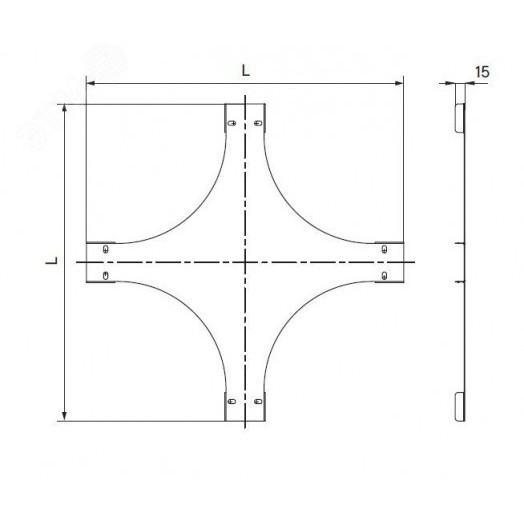 Крышка на Х-образный ответвитель 150, 1,5 мм, горячий цинк, в комплекте с крепежными элементами необходимыми для монтажа