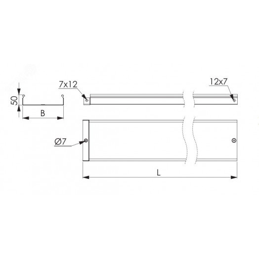 Лоток 600х50 L 3000 толщ. 1,5 мм, горячеоцинкованный