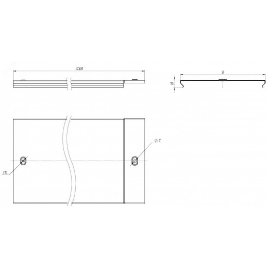 Крышка на металлический лоток основание 100 мм (24м) L3000