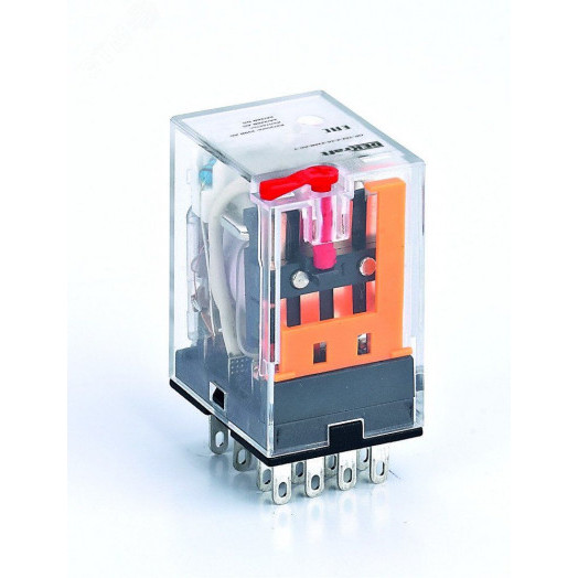 Промежуточное реле 4 контакта с LED индикацией и TEST функцией 3А 24В AC ПР-102