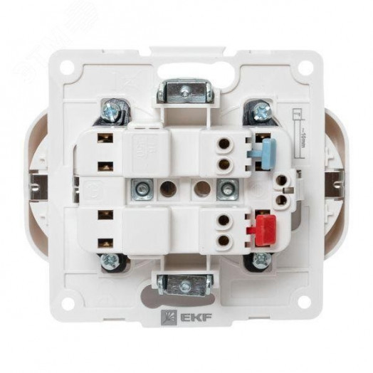 Стокгольм Механизм Розетки 2-местной с/з 16А белый с защ. штор.