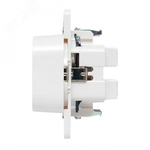 Стокгольм Механизм Розетки 2-местной с/з 16А белый с защ. штор.