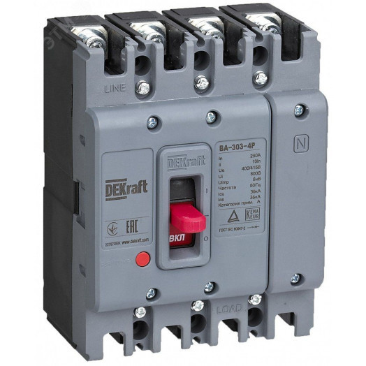 Силовой автоматический выключатель 4P 100А 36кА ВА-303