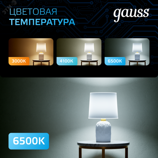 Лампа светодиодная LED 7 Вт 710 лм 6500К А60 груша холодный E27 AC 220В Black Gauss