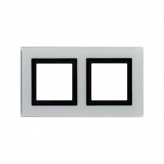 Рамка из натурального стекла, ''Avanti'', светло-серая, 4 модуля