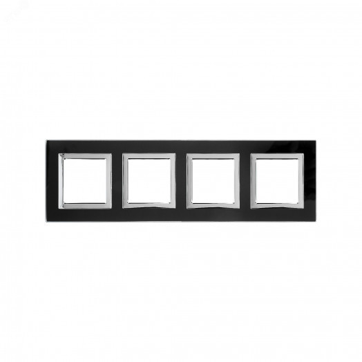 Рамка из натурального стекла, ''Avanti'', черная, 8 модулей
