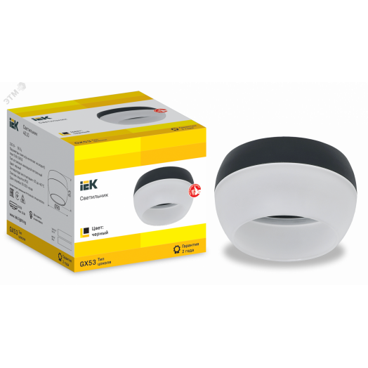 LIGHTING Светильник 4010 накладной потолочный под лампу GX53 черный IEK