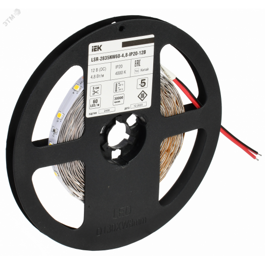 Лента светодиодная 5м LSR-2835NW60-4,8-IP20-12В IEK