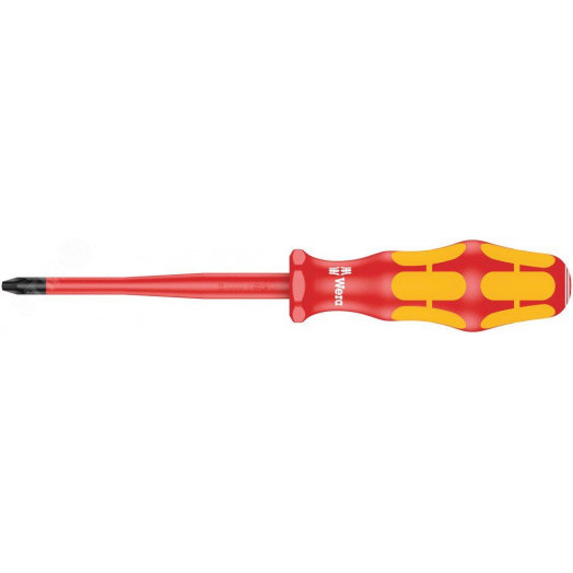 Отвёртка диэлектрическая крестовая 162 iSS PH VDE с зауженным рабочим концом и уменьшенным диаметром рукоятки PH 2X100 мм