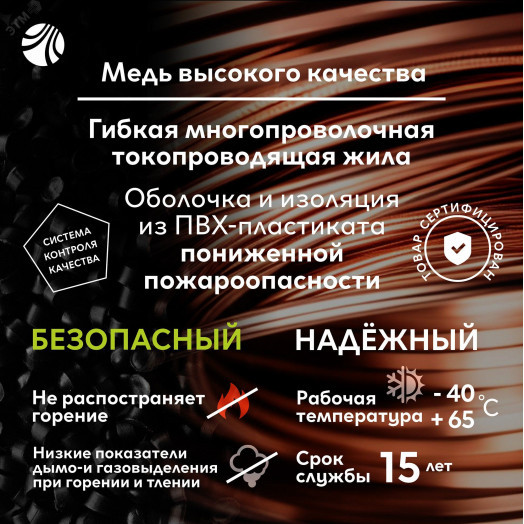 Провод силовой ПуГВнг(А)-LS 1х0,5красный ТРТС