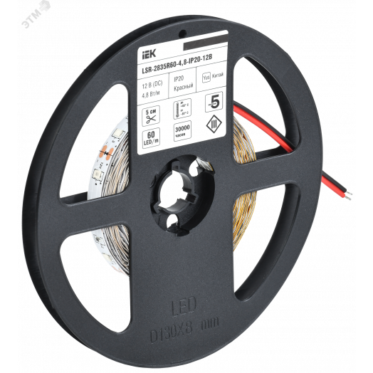 Лента светодиодная 5м LSR-2835R60-4,8-IP20-12В IEK