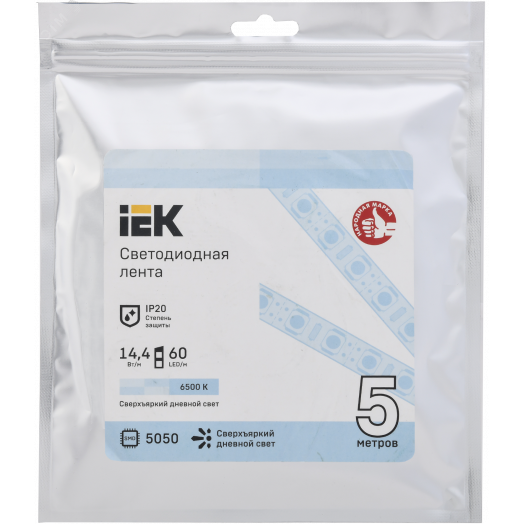 Лента светодиодная 5м LSR-5050W60-14,4-IP20-12В IEK