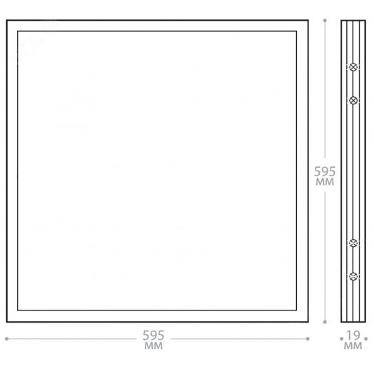 Светильник светодиодный ДВО-36w 595х595х19 6500K 3100Лм призма IP40