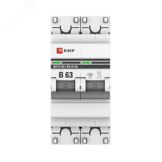 Автоматический выключатель 2P 63А (В) 4,5kA ВА 47-63 EKF PROxima