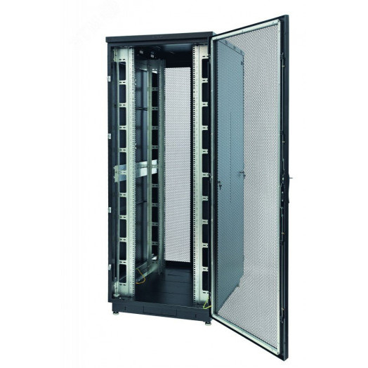 Шкаф телекоммуникационный 19' напольный 47U, 2250х800х1000 мм, дверь перф.1-ств., задняя дверь перф.2-ств., цвет черный