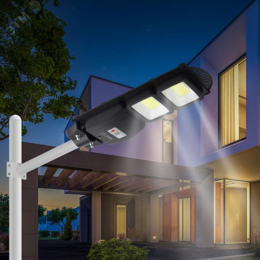 Консольный светильник на солн. бат.,COB,с кронштейном,40W,с датч.движ., ПДУ,750Лм, 5000К, IP66