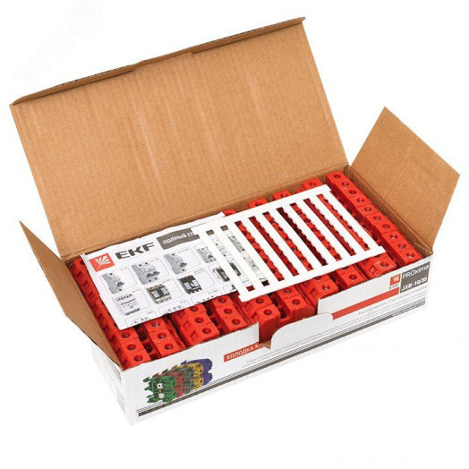 Клемма винтовая JXB-10/35мм.кв красная