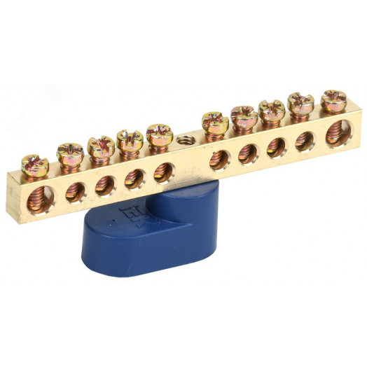 Шина N ноль на одном угловом изоляторе ШНИ-6х9-10-У1-С