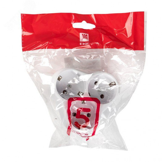 Тройник на 3 гнезда с заземлением круглый 16А