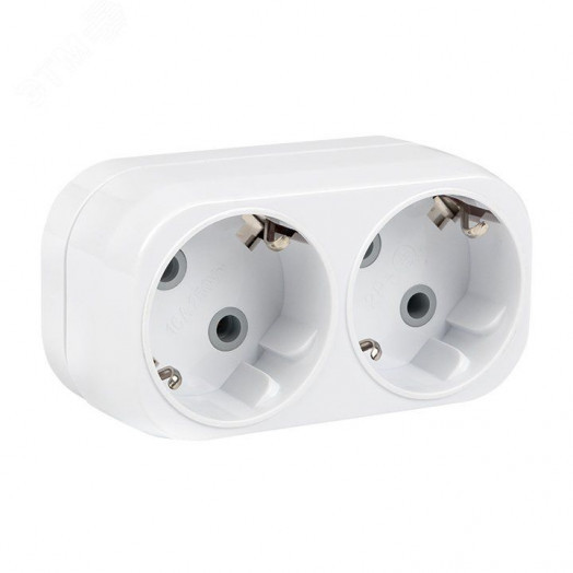 Тройник на 2 розетки с заземлением 16А