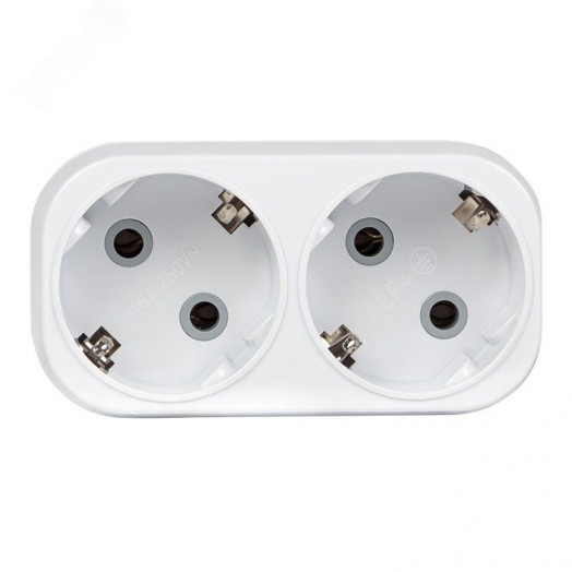 Тройник на 2 розетки с заземлением 16А